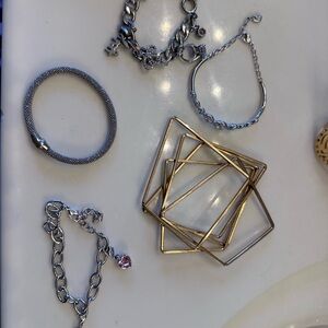 Various metal bracelets